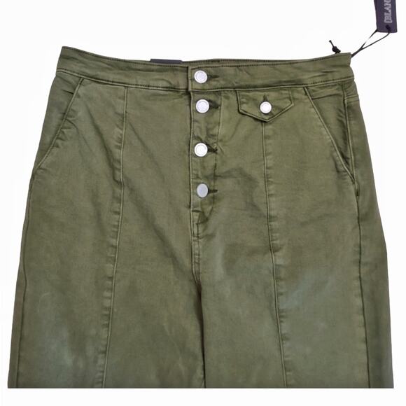 BLANK NYC Green Delancy Jeans Sz 31 Straight Button Fly High Rise Stretch Denim - Picture 5 of 12